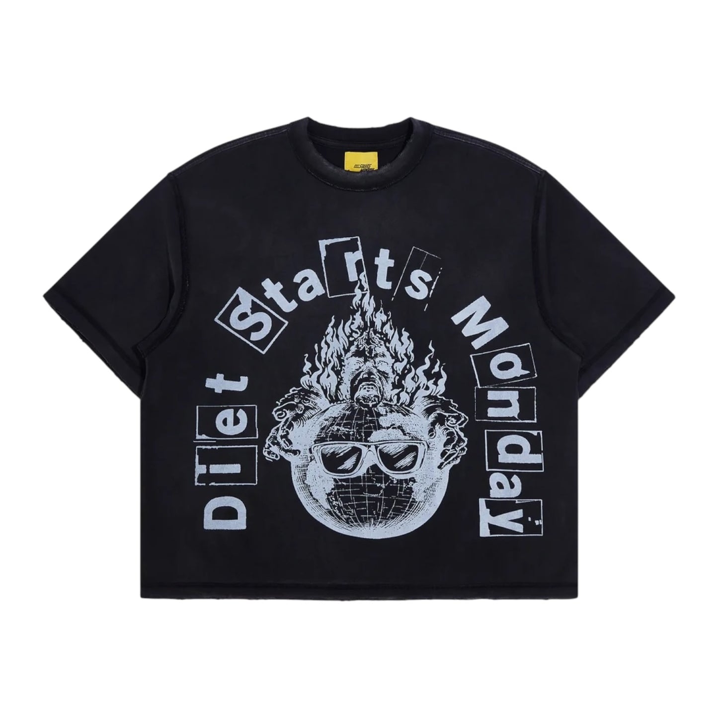 Diet Starts Monday Worlds Burning Tee - Vintage Black