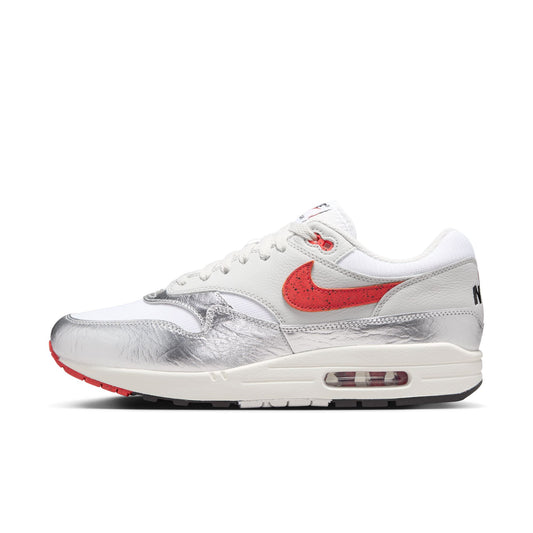Nike Air Max 1 PRM "Silver/Chile Red"- HF7746-100