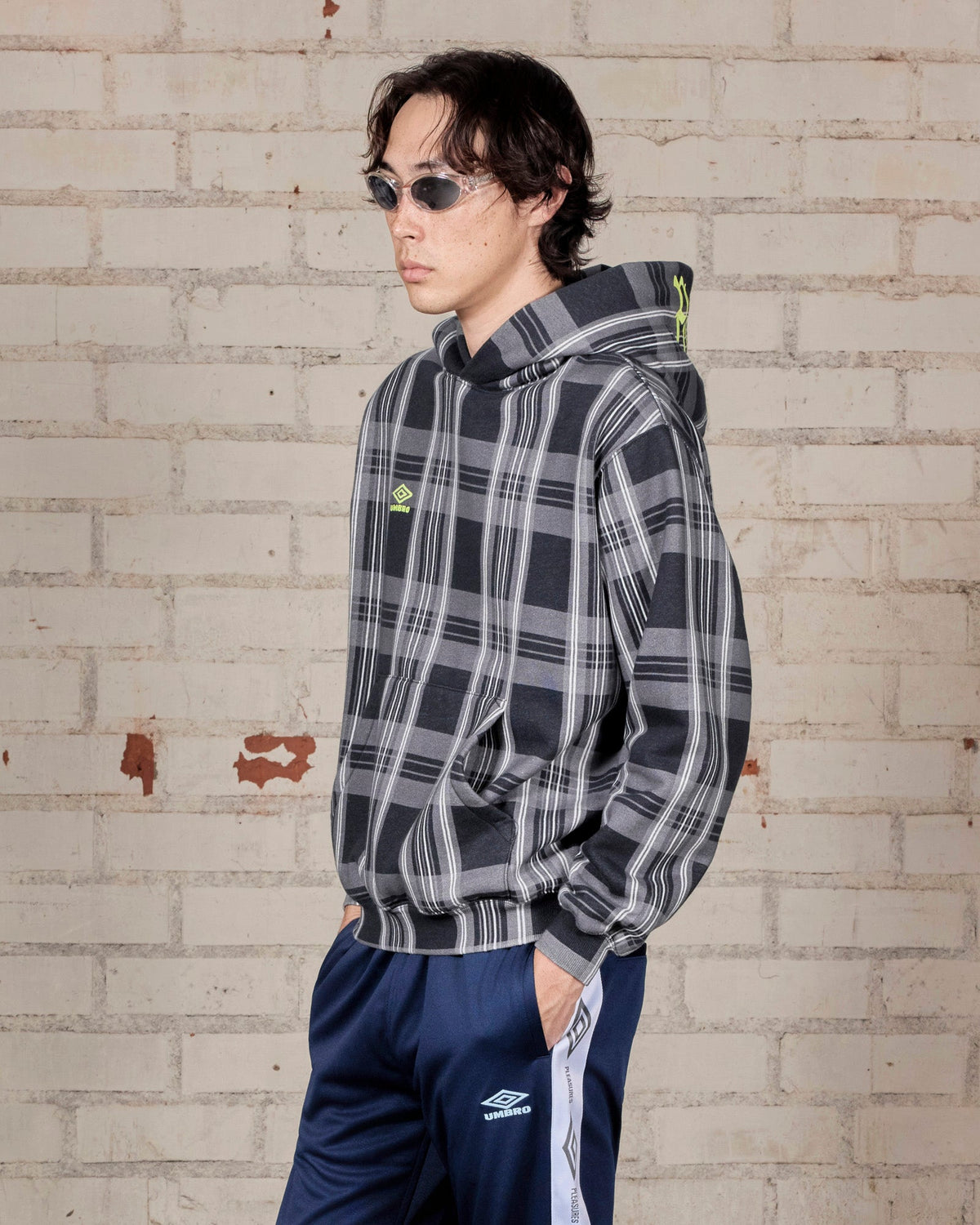 Umbro x Pleasures Spine Plaid Hoodie