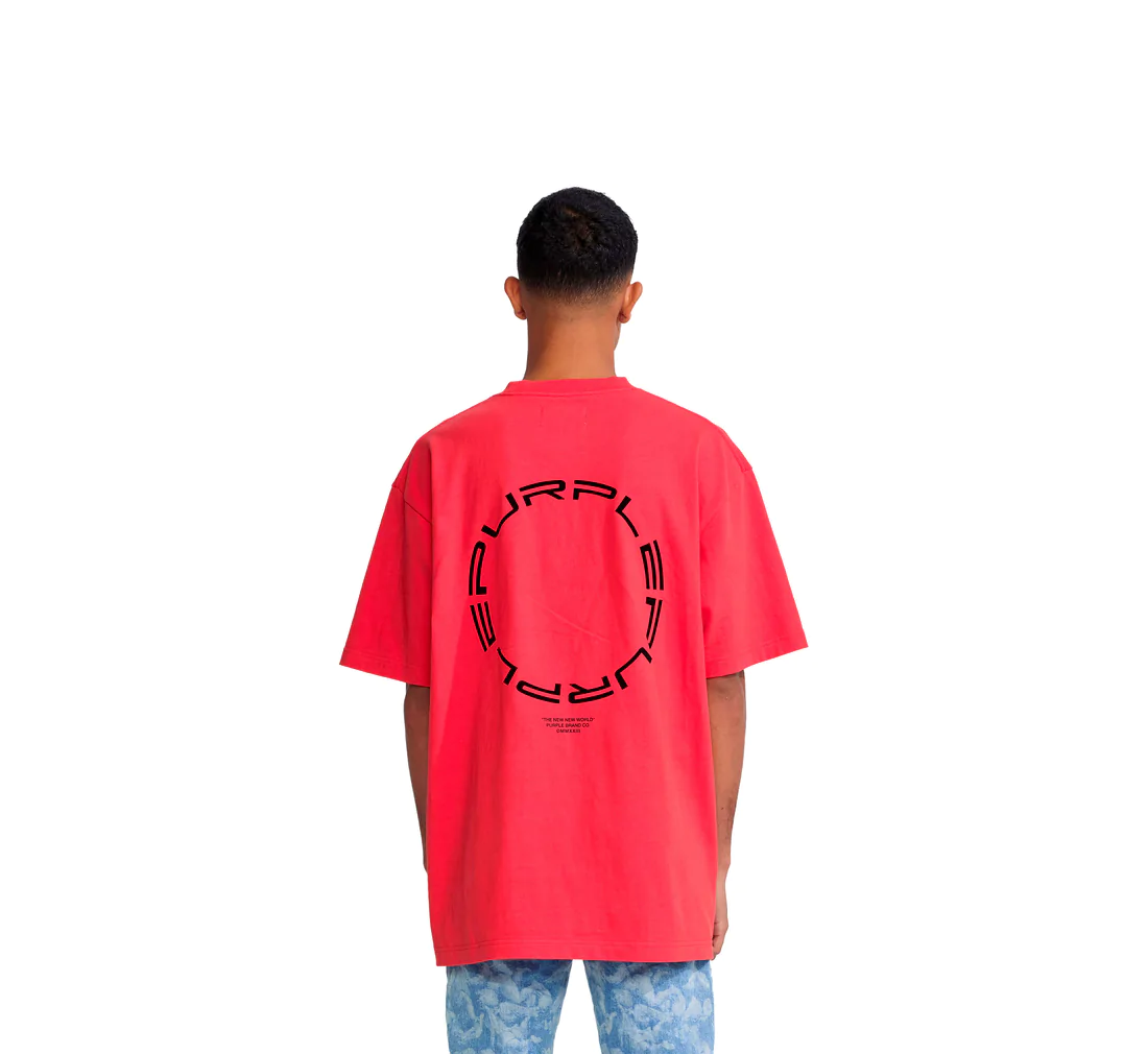 Purple Denim - Heavy Jersey Oversized Tee Red