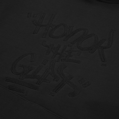 Honor The Gift C-Fall Script Embroidered Hoodie - Black