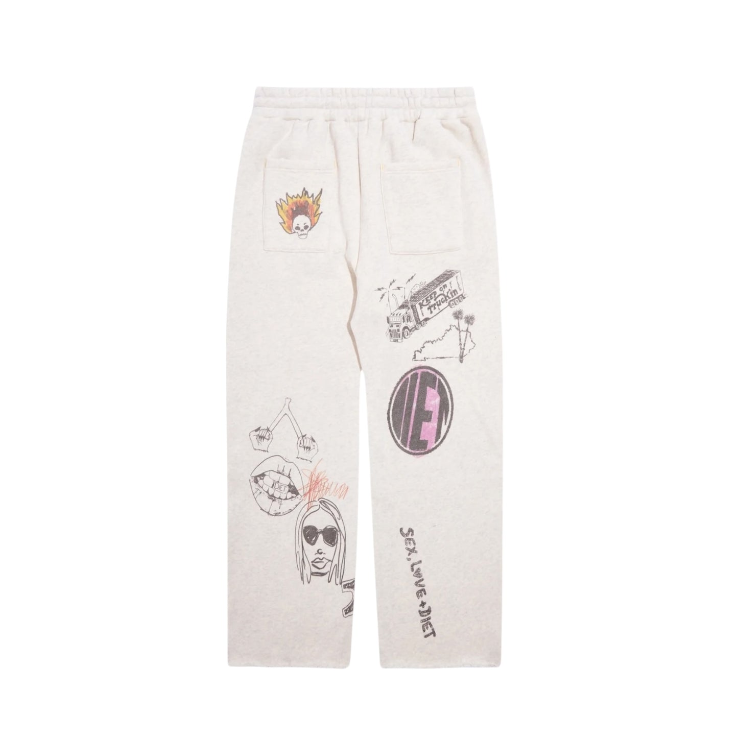 Diet Starts Monday Doodle Sweatpant - Heather Grey