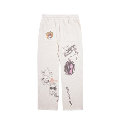 Diet Starts Monday Doodle Sweatpant - Heather Grey