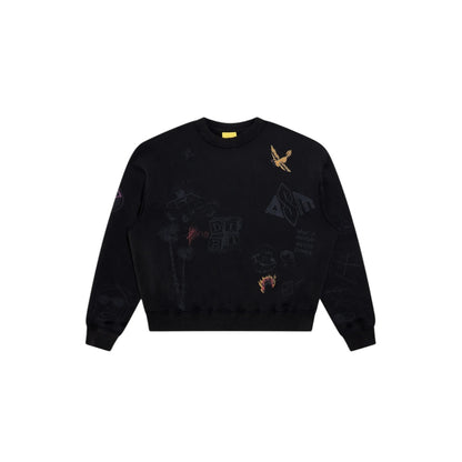 Diet Starts Monday Doodle Crewneck Sweatshirt - Black