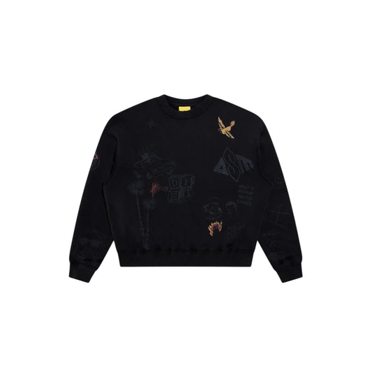 Diet Starts Monday Doodle Crewneck Sweatshirt - Black