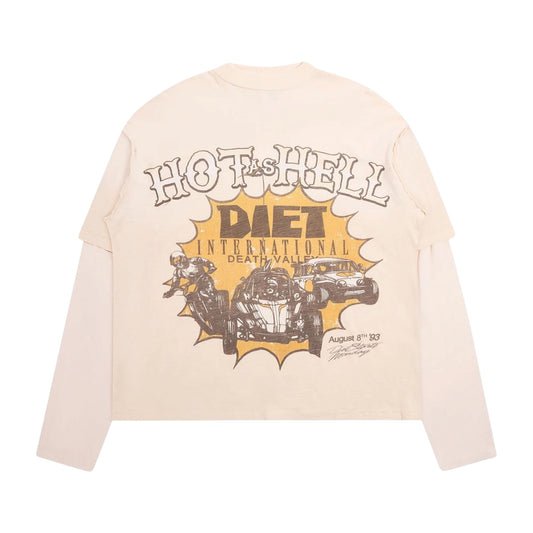 Diet Starts Monday Hot as Hell LS Tee - White