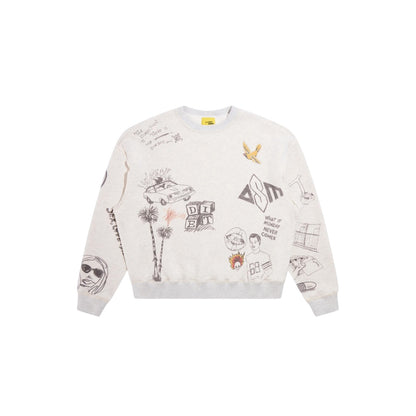 Diet Starts Monday Doodle Crewneck Sweatshirt - Heather Grey