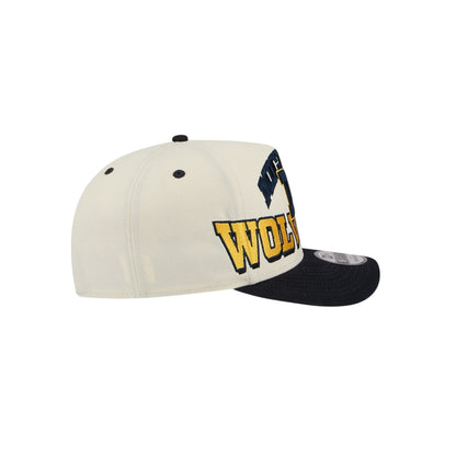 New Era Michigan Wolverines March Madness College Vault A-Frame 9Fifty Snapback - Chrome White