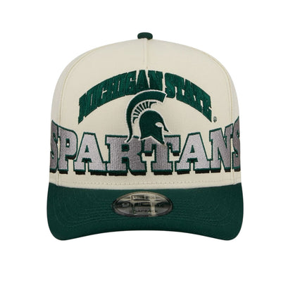 New Era Michigan State Spartans March Madness College Vault A-Frame 9Fifty Snapback - Chrome White
