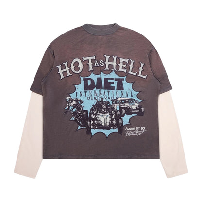 Diet Starts Monday Hot as Hell LS Tee - Black
