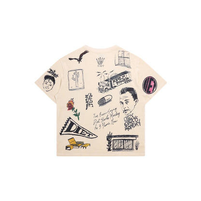 Diet Starts Monday Doodle Tee - Antique White