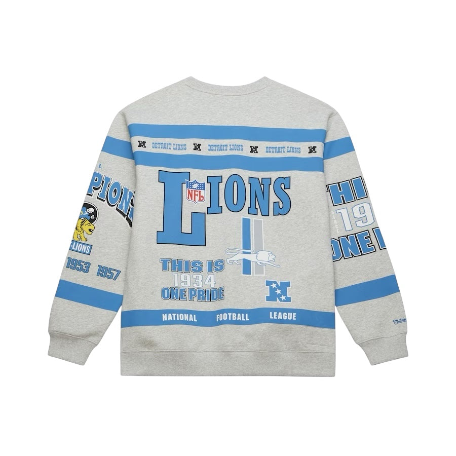 Mitchell & Ness NFL AOP Fleece Crew - Detroit Lions