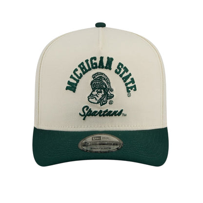 New Era Michigan State Spartans Gruffy Arched A-Frame 9Fifty Snapback - Chrome White