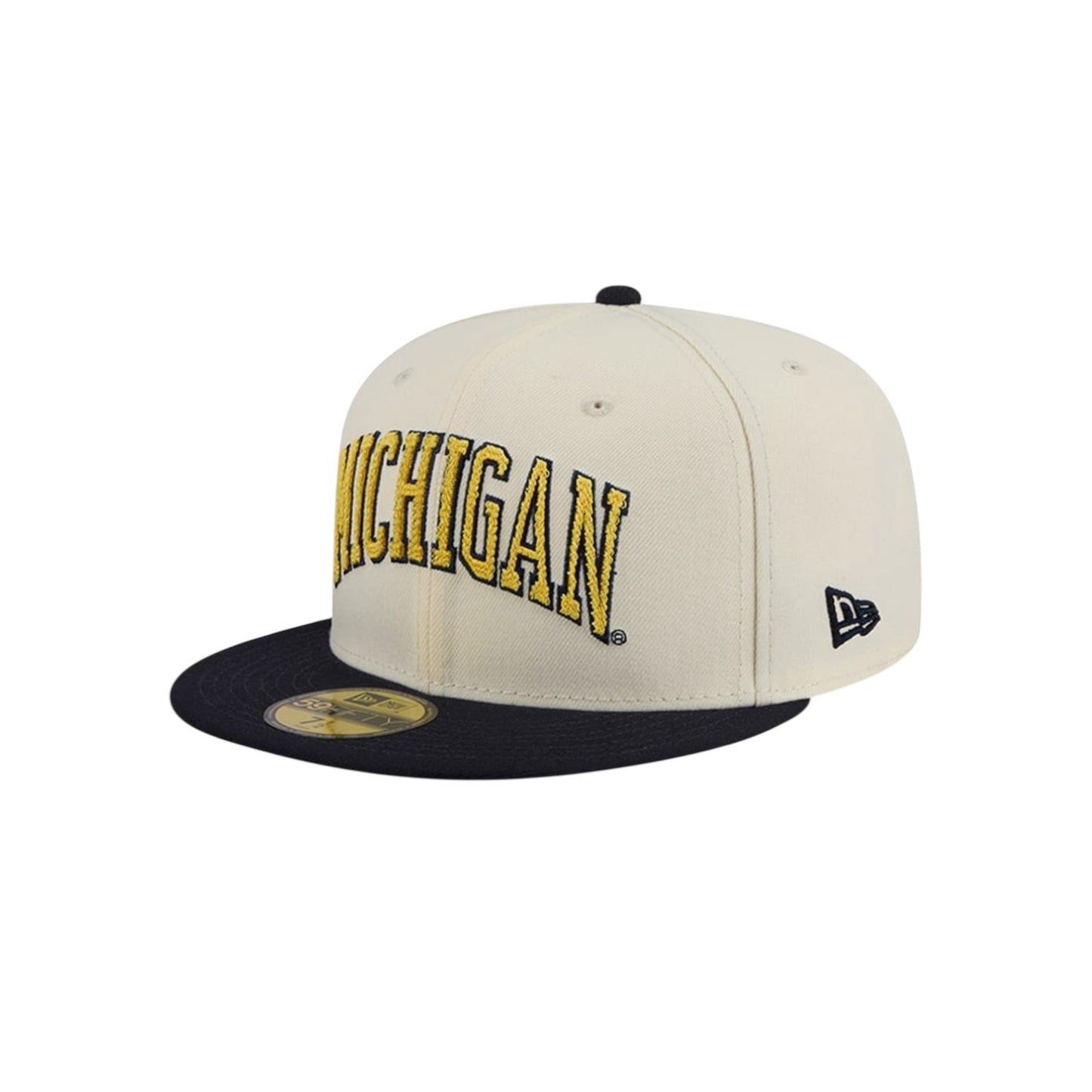 New Era Michigan Wolverines 2 Tone Stitch 59Fifty Fitted - Chrome White