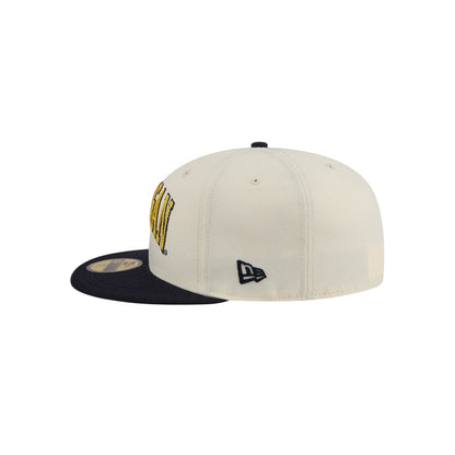 New Era Michigan Wolverines 2 Tone Stitch 59Fifty Fitted - Chrome White
