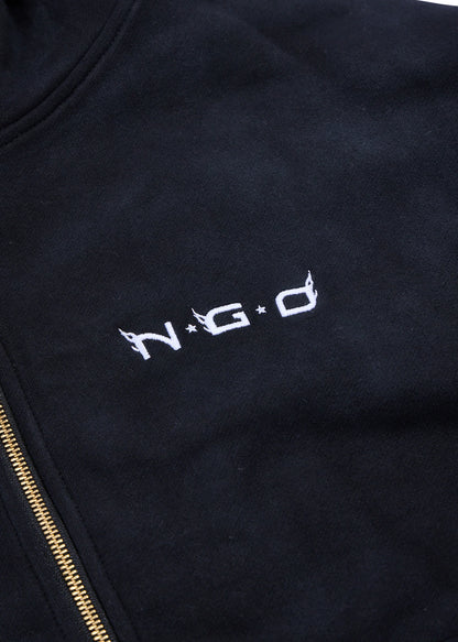 Nothing Grows Overnight Eagle Flame Logo Full Zip Hoodie