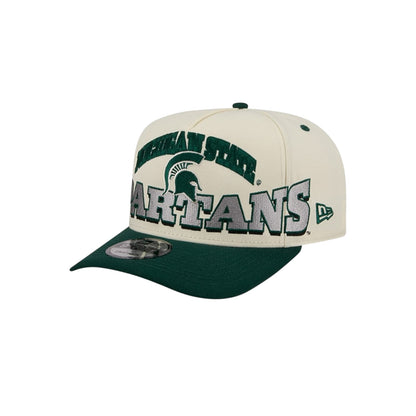 New Era Michigan State Spartans March Madness College Vault A-Frame 9Fifty Snapback - Chrome White