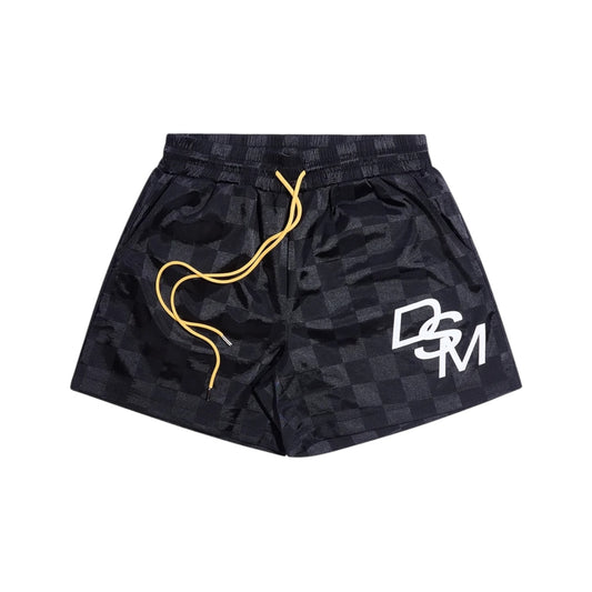 Diet Starts Monday Checkered Nylon Short - Black