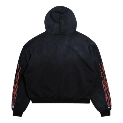 Nothing Grows Overnight Eagle Flame Logo Full Zip Hoodie