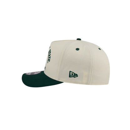 New Era Michigan State Spartans Gruffy Arched A-Frame 9Fifty Snapback - Chrome White
