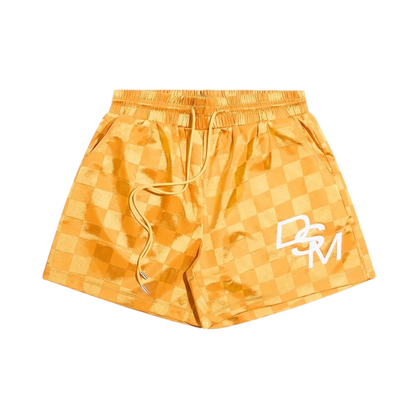 Diet Starts Monday Checkered Nylon Short - Yellow