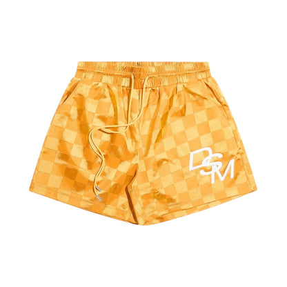 Diet Starts Monday Checkered Nylon Short - Yellow