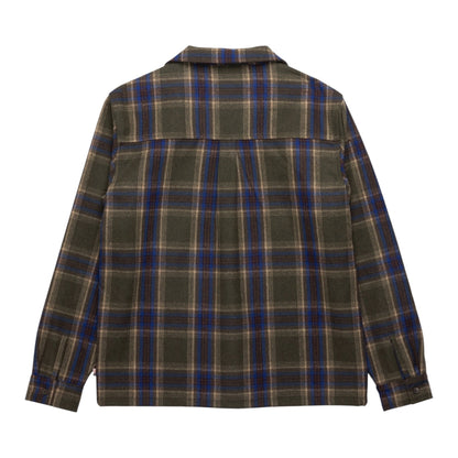 Honor the Gift Plaid Flannel LS Overshirt - Olive