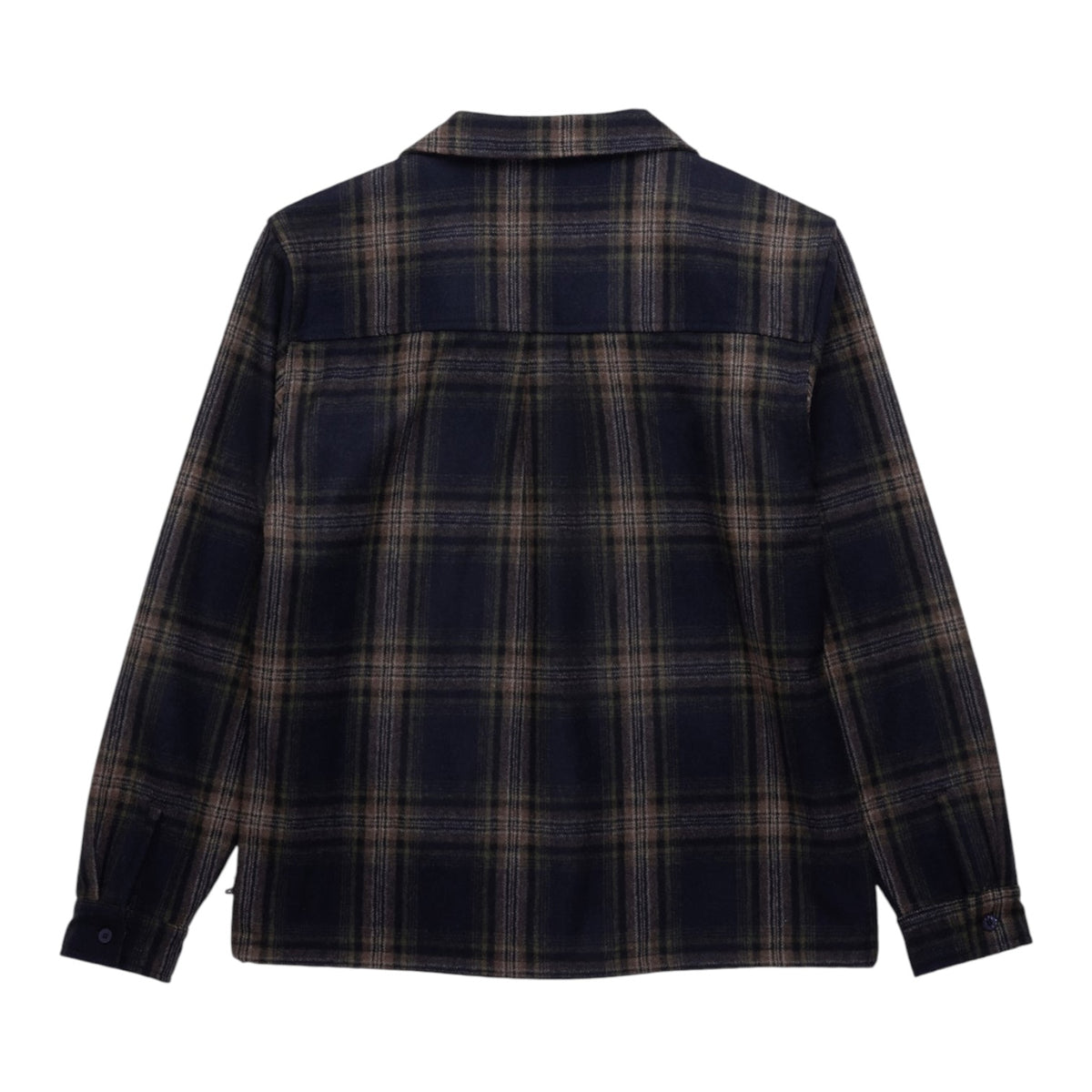Honor the Gift Plaid Flannel LS Overshirt - Navy