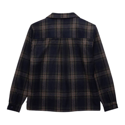 Honor the Gift Plaid Flannel LS Overshirt - Navy
