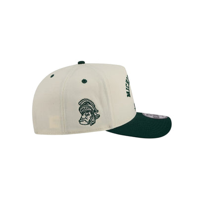 New Era Michigan State Spartans Gruffy Arched A-Frame 9Fifty Snapback - Chrome White