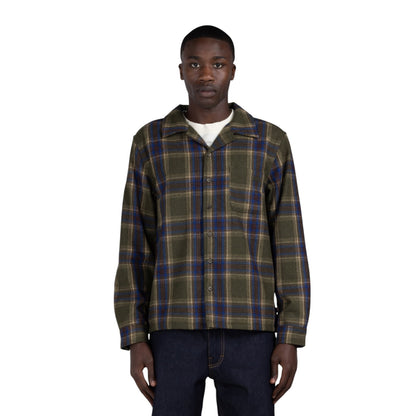 Honor the Gift Plaid Flannel LS Overshirt - Olive