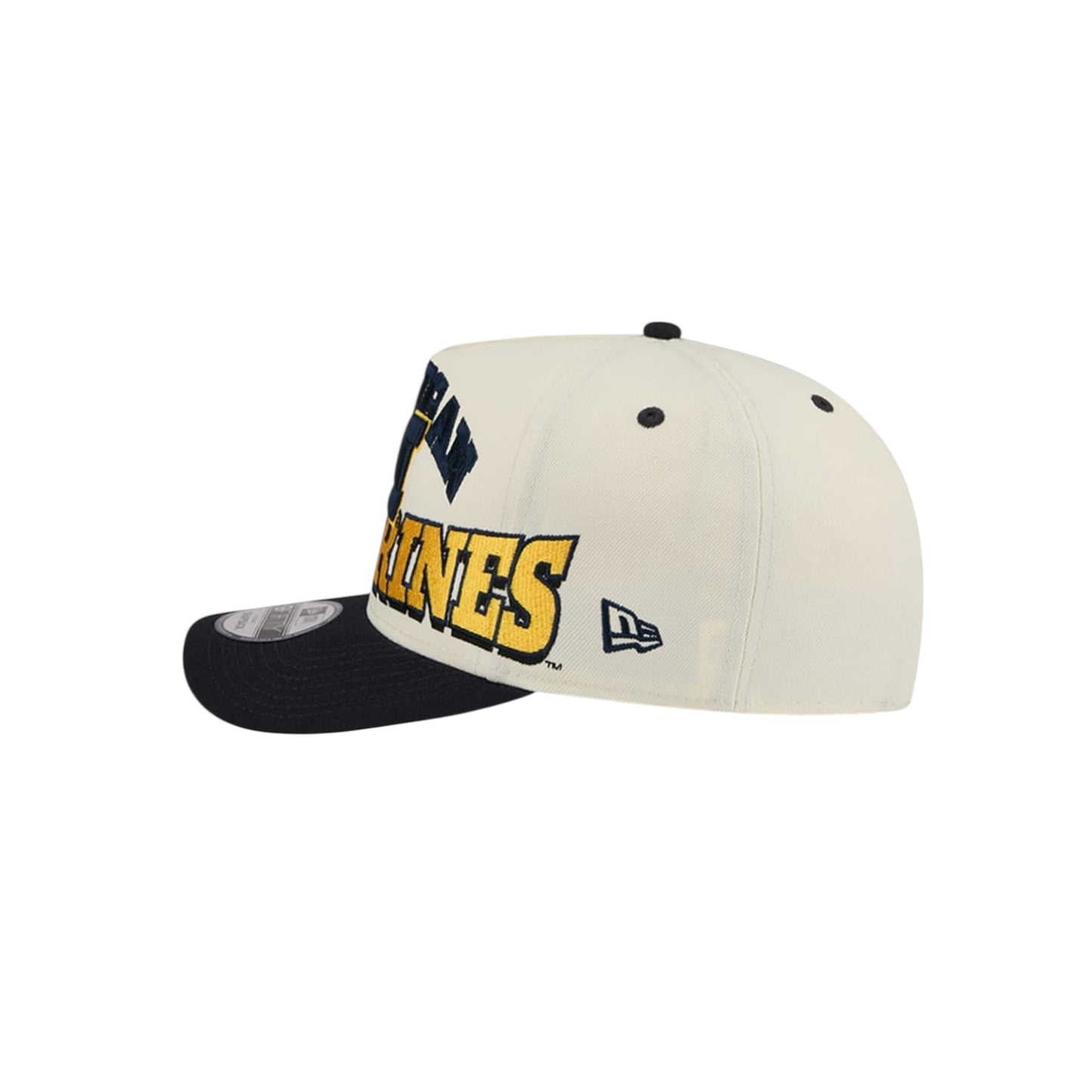New Era Michigan Wolverines March Madness College Vault A-Frame 9Fifty Snapback - Chrome White