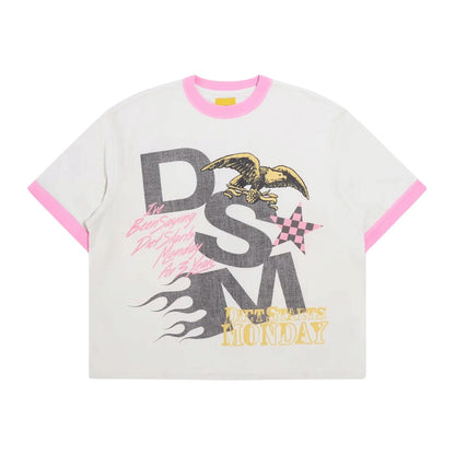 Diet Starts Monday DSM Ringer Tee - Antique White