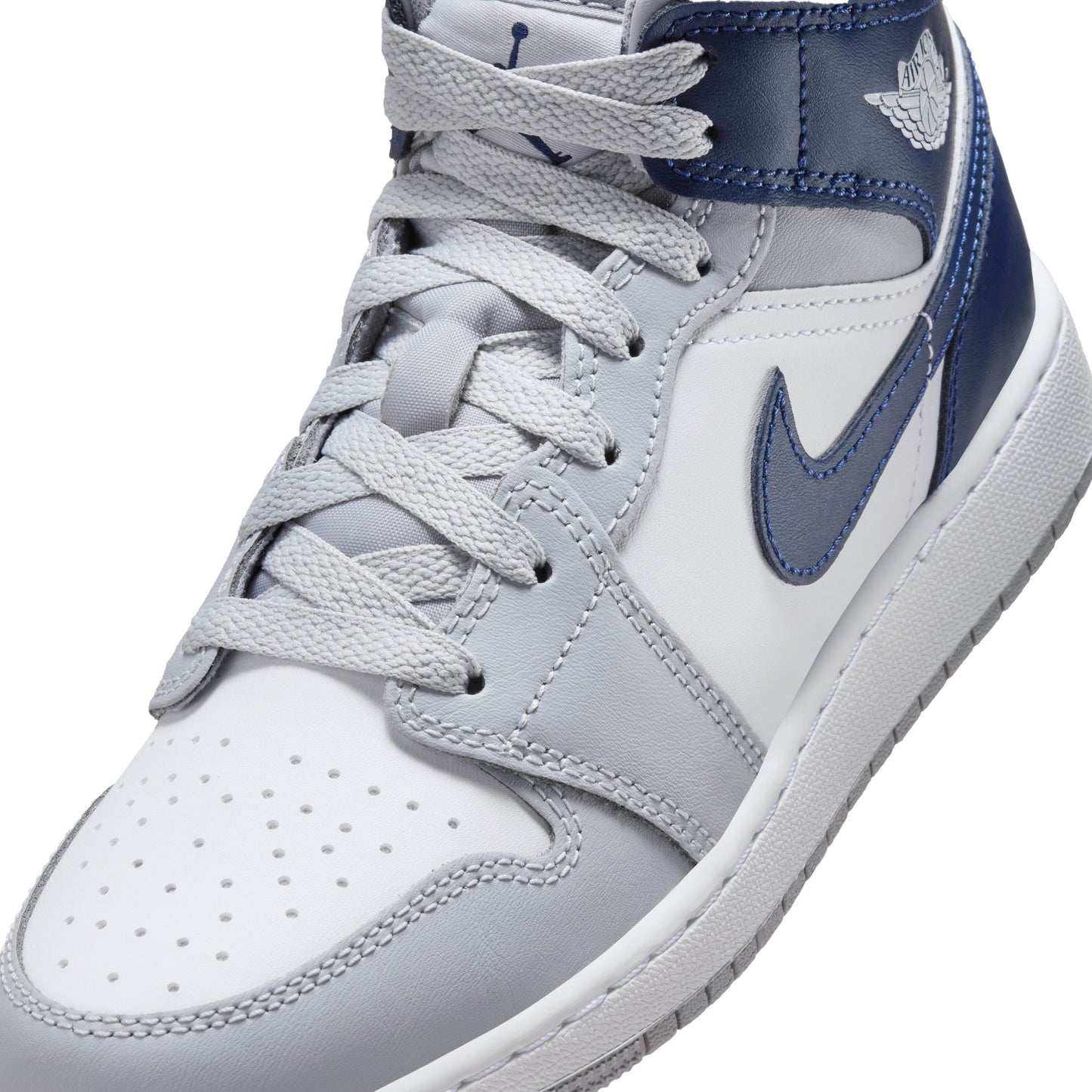 Air Jordan 1 Mid GS "Wolf Grey/Navy" - DQ8423-104