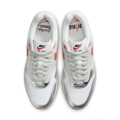 Nike Air Max 1 PRM "Silver/Chile Red"- HF7746-100