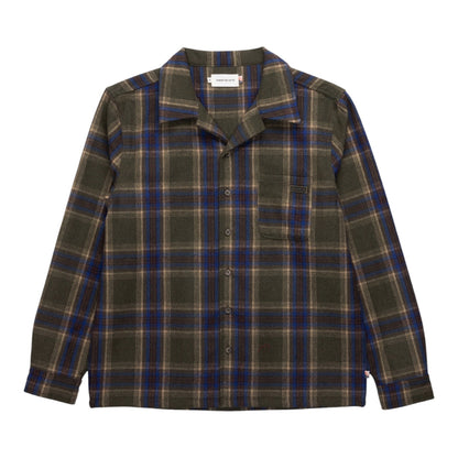 Honor the Gift Plaid Flannel LS Overshirt - Olive