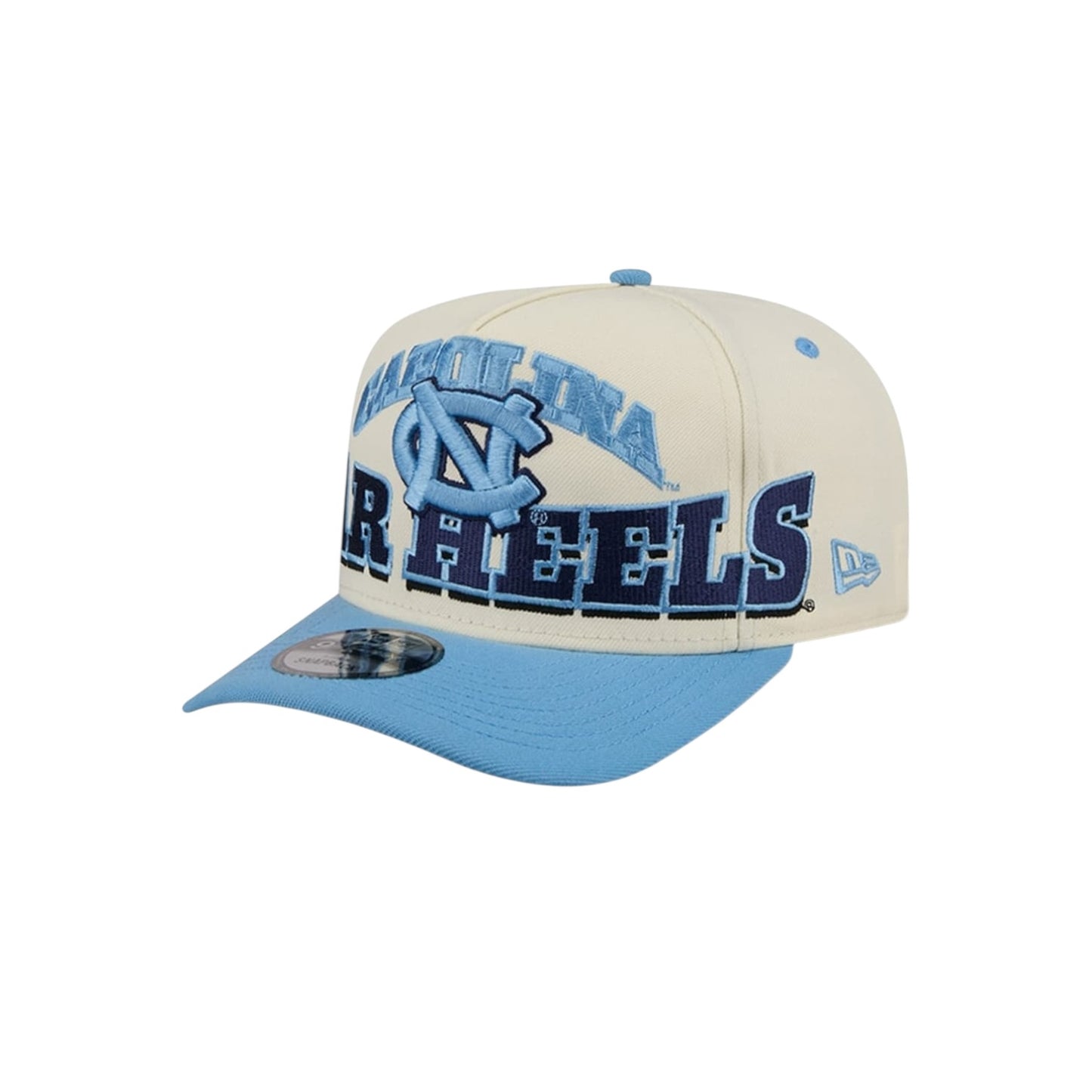 New Era North Carolina Tar Heels March Madness College Vault A-Frame 9Fifty Snapback - Chrome White