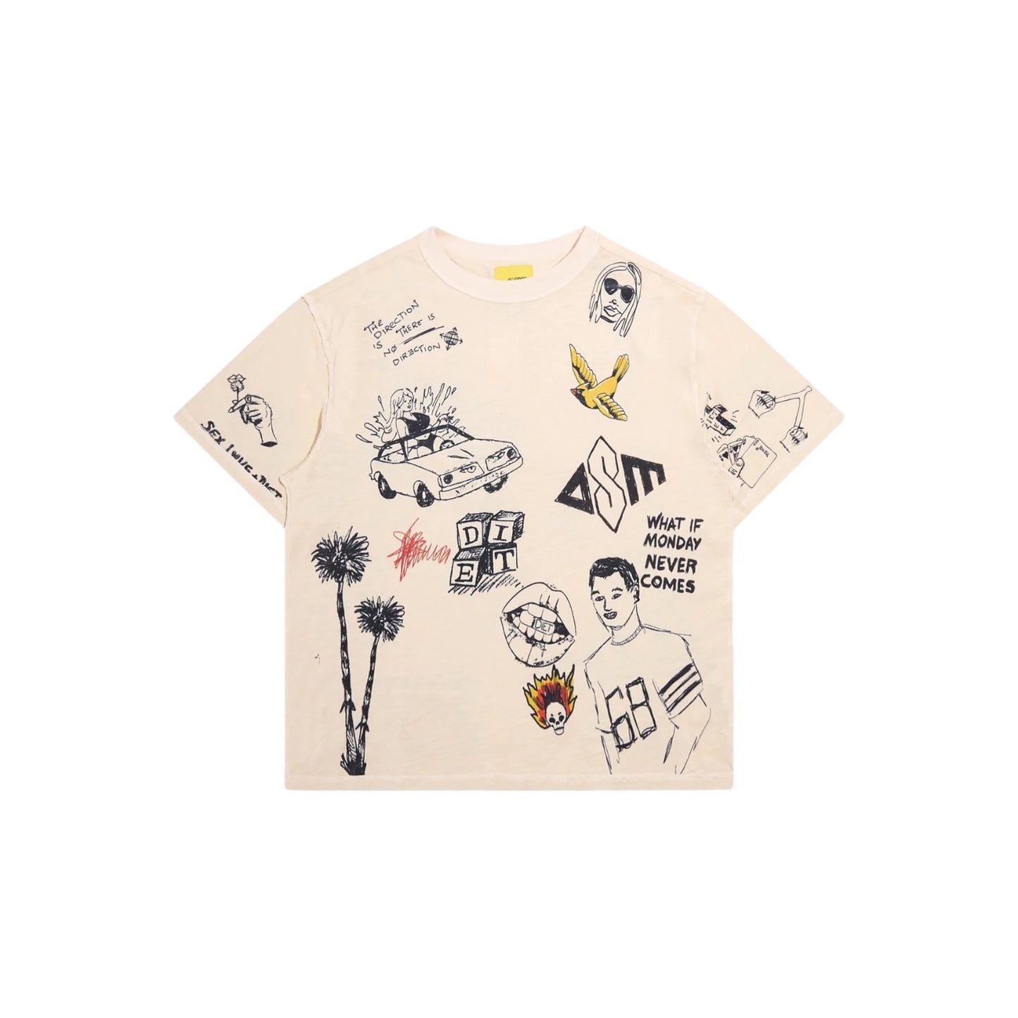 Diet Starts Monday Doodle Tee - Antique White