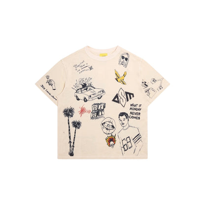 Diet Starts Monday Doodle Tee - Antique White
