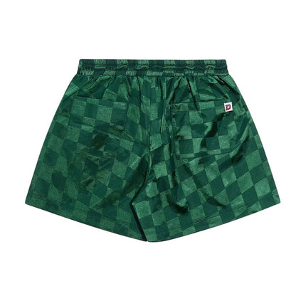 Diet Starts Monday Checkered Nylon Shorts - Green