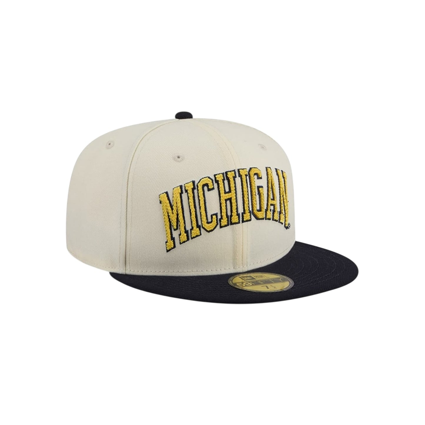 New Era Michigan Wolverines 2 Tone Stitch 59Fifty Fitted - Chrome White