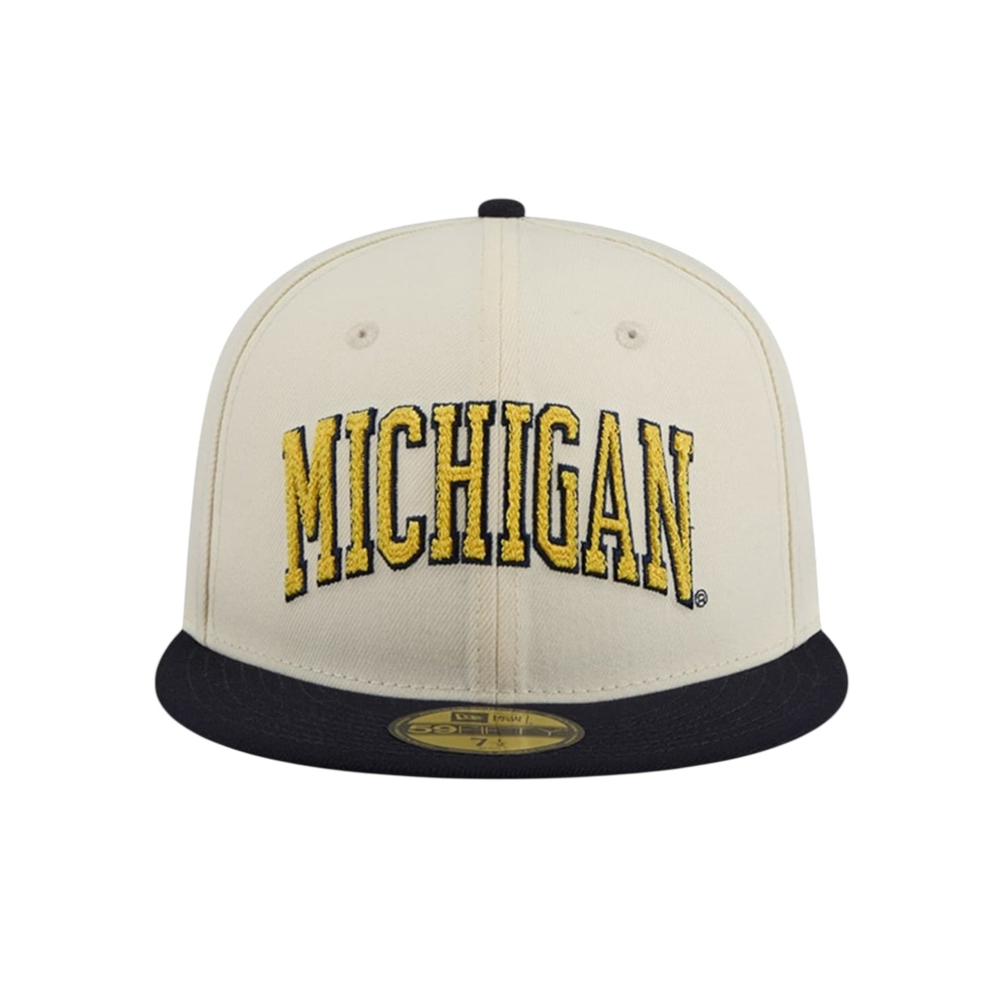 New Era Michigan Wolverines 2 Tone Stitch 59Fifty Fitted - Chrome White