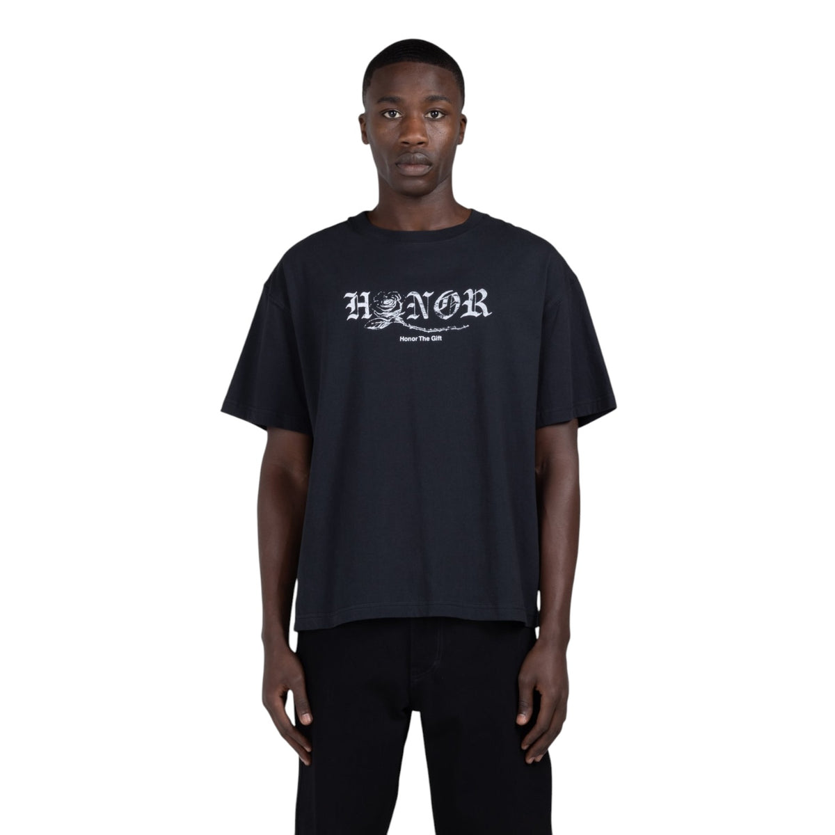 Honor The Gift Fallen Rose Tee - Black
