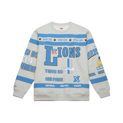 Mitchell & Ness NFL AOP Fleece Crew - Detroit Lions