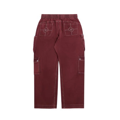 Diet Starts Monday Contrast Cargo Pants - Maroon