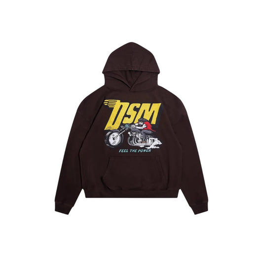 Diet Starts Monday French Terry Biker Hoodie - Brown