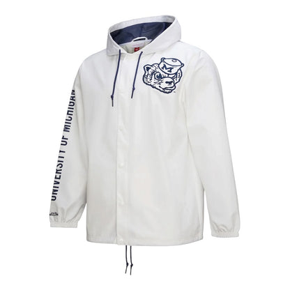 Mitchell & Ness NCAA Hooded Coaches Jacket - UofM