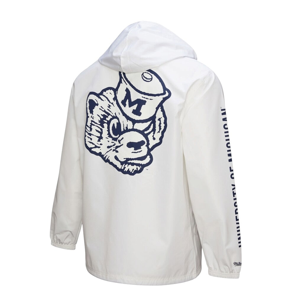 Mitchell & Ness NCAA Hooded Coaches Jacket - UofM