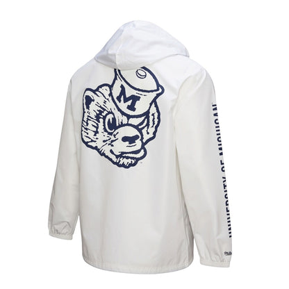 Mitchell & Ness NCAA Hooded Coaches Jacket - UofM