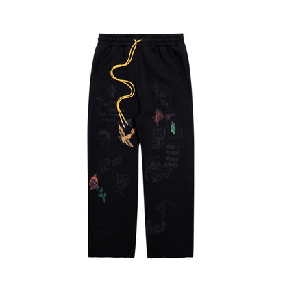 Diet Starts Monday Doodle Sweatpant - Black